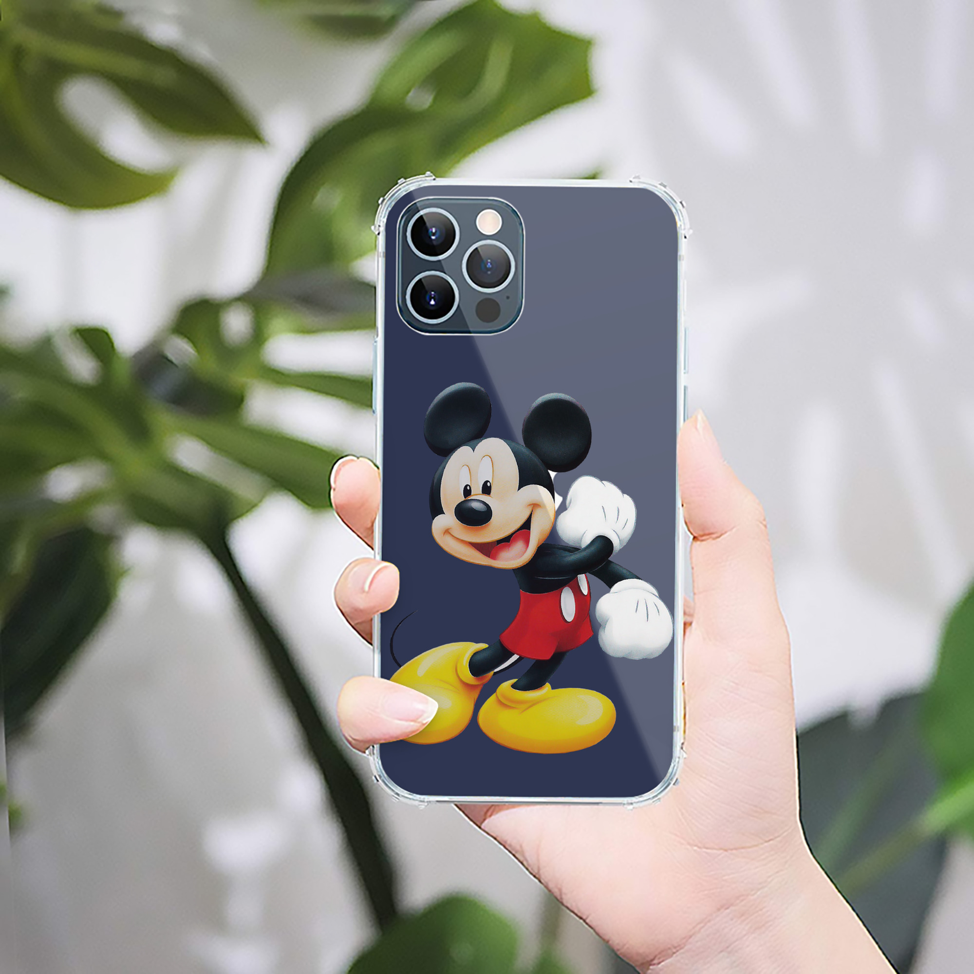 （画像用） ミッキーマウス Mickey Mouse 【iPhone 12シリーズ対応】透明スマホケース（クリアソフトケース）